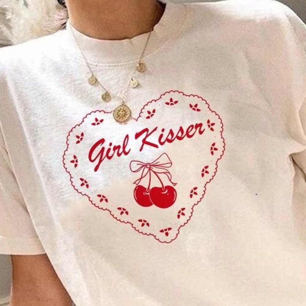 Girl kisser shirt, Femme Lesbian Tee, Funny lesbian shirt